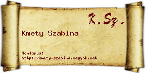 Kmety Szabina névjegykártya